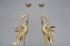 Đôi Hạc Đồng Cao 62Cm Chất Liệu Đồng Vàng
