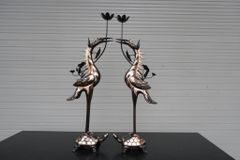 Đôi Hạc Đồng Cao 65Cm Chất Liệu Đồng Đỏ Phớt Nỉ