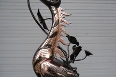 Đôi Hạc Đồng Cao 65Cm Chất Liệu Đồng Đỏ Phớt Nỉ