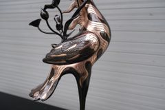 Đôi Hạc Đồng Cao 65Cm Chất Liệu Đồng Đỏ Phớt Nỉ