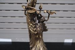 Đôi Hạc Đồng Cao 62Cm Chất Liệu Đồng Vàng Màu Hun Nâu Giả Cổ