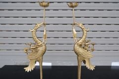 Đôi Hạc Đồng Cao 47Cm Chất Liệu Đồng Vàng
