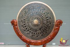 Mặt Trống Đồng Đúc - Kèm Đế Gỗ - Đường Kính 80cm