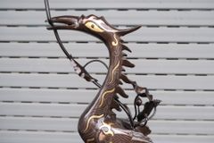 Đôi Hạc Đồng Cao 65Cm Chất Liệu Đồng Đỏ Khảm Tam Khí