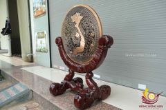 Mặt Trống Đồng Đúc - Kèm Đế Gỗ - Đường Kính 60cm