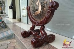 Mặt Trống Đồng Đúc - Kèm Đế Gỗ - Đường Kính 60cm