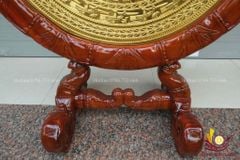 Mặt Trống Đồng Đúc- Kèm Đế Gỗ- Đường Kính 80cm Dát Vàng