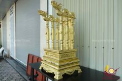 Phụ Kiện Đồng Vàng -Ngai Thờ Đồng Cao 81cm - Màu Vàng