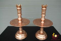 Bộ Ngũ Sự Bằng Đồng Đỏ- Họa Tiết Song Long Chầu Nguyệt - Cao 70cm