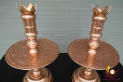 Bộ Tam Sự Nến Bằng Đồng Đỏ Song Long Chầu Nguyệt Cao 70 Cm