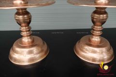 Bộ Tam Sự Nến Bằng Đồng Đỏ Song Long Chầu Nguyệt Cao 70 Cm