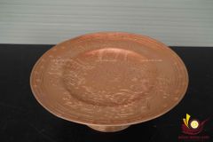 Bộ Ngũ Sự Bằng Đồng Đỏ- Họa Tiết Song Long Chầu Nguyệt - Cao 70cm + Mâm Bồng 35