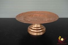 Bộ Ngũ Sự Bằng Đồng Đỏ- Họa Tiết Song Long Chầu Nguyệt - Cao 70cm + Mâm Bồng 35