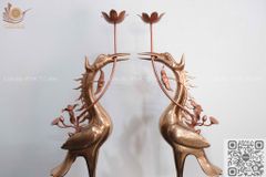 Bộ Ngũ Sự Bằng Đồng Đỏ Song Long Chầu Nguyệt Cao 60 Cm
