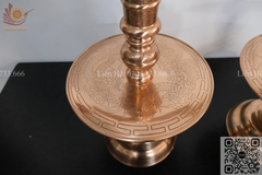 Bộ Ngũ Sự Bằng Đồng Đỏ Song Long Chầu Nguyệt Cao 60 Cm