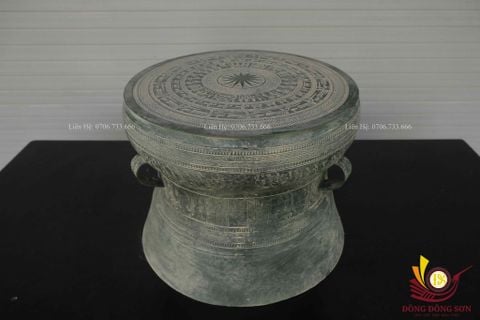 Trống Đồng Đông Sơn Đồng Đỏ- Đường Kính 36cm- Giả Cổ