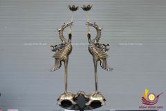 Bộ Ngũ Sự Bằng Đồng Vàng Song Long Chầu Nguyệt Cao 65 Cm- màu 2CN