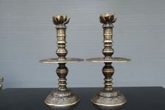 Bộ Đỉnh Đồng Ngũ Sự Đồng Vàng Song Long Chầu Nguyệt Màu Hai Công Nghệ Cao 60 Cm+  Ống Hương 29