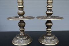 Bộ Ngũ Sự Bằng Đồng Vàng Song Long Chầu Nguyệt Màu Hai Công Nghệ Cao 60 Cm+ Đèn Cao 43cm
