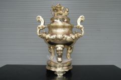 Bộ Đỉnh Đồng Ngũ Sự Đồng Cát Tút Hoa Sòi Cao 50 Cm