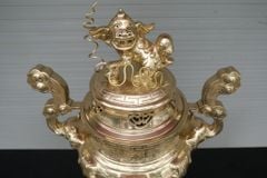 Bộ Ngũ Sự Bằng Đồng Cát Tút Hoa Sòi Cao 70 Cm
