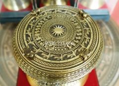 Trống Đồng Đông Sơn Đường Kính 15Cm Cao 13Cm Chất Liệu Đồng Vàng