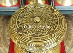 Trống Đồng Đông Sơn Đường Kính 15Cm Cao 13Cm Chất Liệu Đồng Vàng