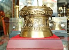 Trống Đồng Đông Sơn Đường Kính 15Cm Cao 13Cm Chất Liệu Đồng Vàng