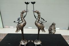 Bộ Đỉnh Đồng Ngũ Sự Đồng Đỏ Khảm Ngũ Sắc Song Long Chầu Nguyệt Cao 60 Cm + Bát hương 18