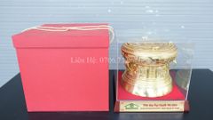 Trống Đồng Đông Sơn Dát Vàng Đường Kính 25Cm Chất Liệu Đồng Vàng