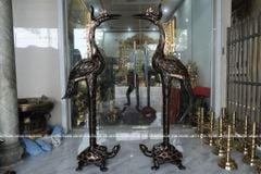 Đôi Hạc Đồng Cao 175Cm Chất Liệu Đồng Đỏ Phớt Nỉ