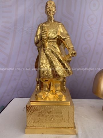 Tượng Đồng Trần Quốc Tuấn Cao 70 Cm Dát Vàng