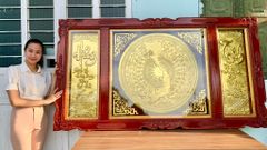 Tranh Trống Đồng Hưng Thịnh Kích Thước 197*117 Cm Khung Chữ Nhật