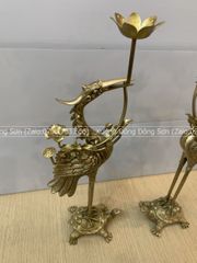 Bộ Tam Sự Hạc Bằng Đồng Cát Tút Hoa Sòi Cao 60 Cm