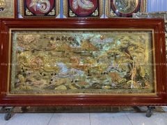 Tranh Đồng Mã Đáo Thành Công 170*90 Cm Nền Vàng Cạo Xước