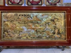 Tranh Đồng Mã Đáo Thành Công 197*107 Cm Nền Vàng Cạo Xước