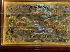 Tranh Đồng Mã Đáo Thành Công 170*90 Cm Nền Vàng Cạo Xước