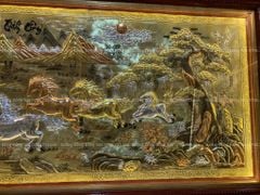 Tranh Đồng Mã Đáo Thành Công 170*90 Cm Nền Vàng Cạo Xước