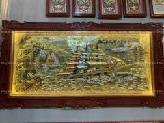 Tranh Thuận Buồm Xuôi Gió Kích Thước 197*107 Cm Đồng Vàng Xước Dát Vàng-  Khung Hoa Tây