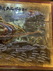 Tranh Thuận Buồm Xuôi Gió Kích Thước 197*107 Cm Đồng Vàng Xước Dát Vàng-  Khung Hoa Tây