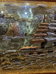 Tranh Thuận Buồm Xuôi Gió Kích Thước 197*107 Cm Đồng Vàng Xước Dát Vàng-  Khung Hoa Tây