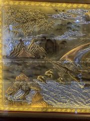 Tranh Đồng Thuận Buồm Xuôi Gió 230*120 Cm Đồng Vàng Xước Dát Vàng Khung Trơn