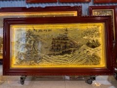 Tranh Đồng Thuận Buồm Xuôi Gió 170*90 Cm Nền Giả Cổ Khung Trơn