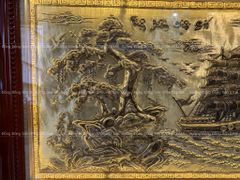 Tranh Đồng Thuận Buồm Xuôi Gió 197*107 Cm Nền Giả Cổ Khung Trơn