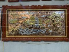 Tranh Đồng Thuận Buồm Xuôi Gió 197*107 Cm Dát Vàng Bạc