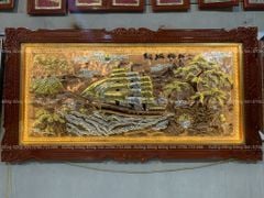 Tranh Đồng Thuận Buồm Xuôi Gió 197*107 Cm Dát Vàng Bạc