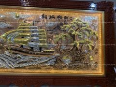 Tranh Đồng Thuận Buồm Xuôi Gió 197*107 Cm Dát Vàng Bạc