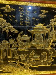 Tranh Đồng Quê Nền Đen Dát Vàng Kích Thước 230*120 Cm