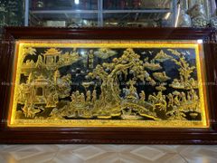 Tranh Đồng Vinh Quy Bái Tổ Kích Thước 230*120 Cm Nền Đen