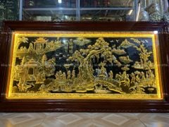 Tranh Đồng Vinh Quy Bái Tổ Kích Thước 230*120Cm Khảm Tam Khí